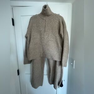 Wool-blend two piece matching set